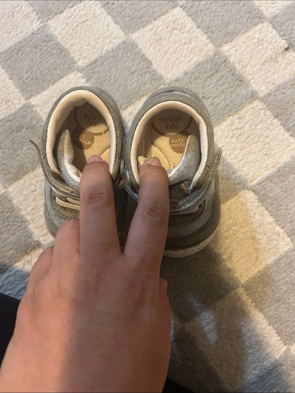 Stride Rite Toddler Gray High-Top Sneakers with White Speckled Toe